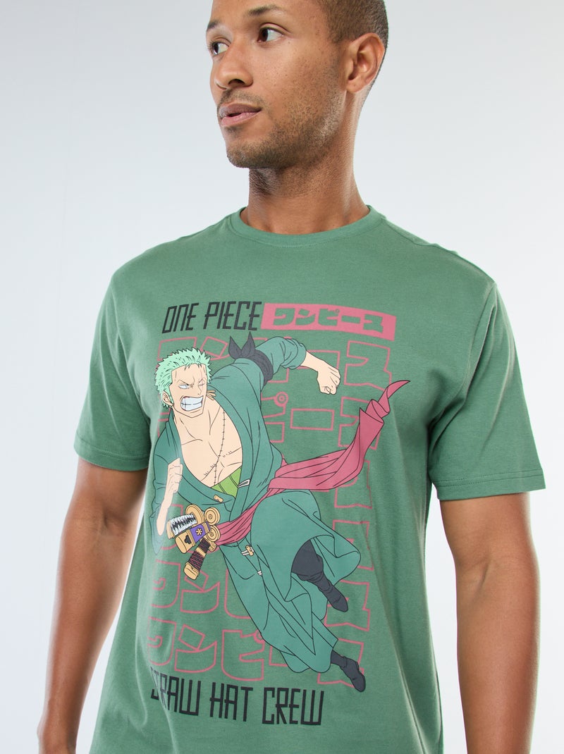 T-shirt con stampa 'One Piece' a maniche corte Verde - Kiabi