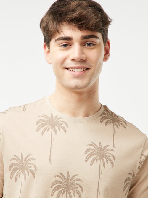 T-shirt con stampa palme - Kiabi