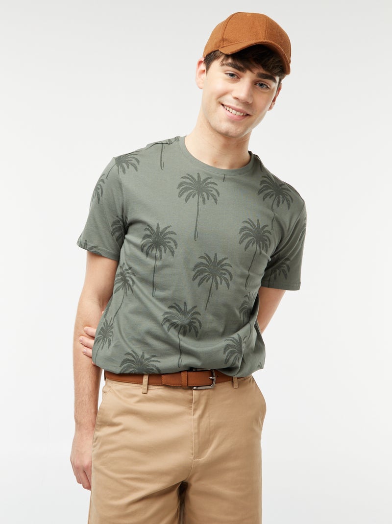 T-shirt con stampa palme Verde - Kiabi