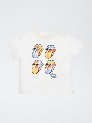 T-shirt con stampa 'Rolling Stones'