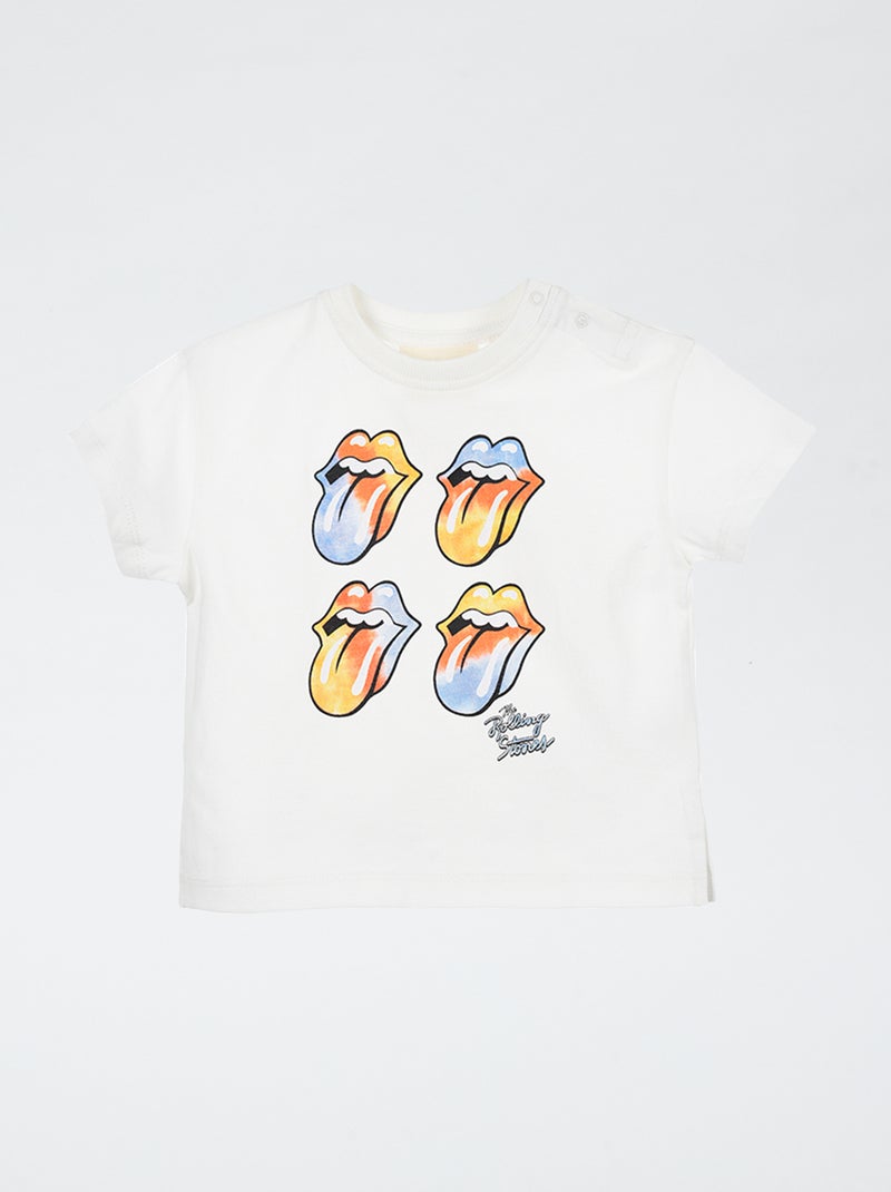 T-shirt con stampa 'Rolling Stones' BIANCO - Kiabi