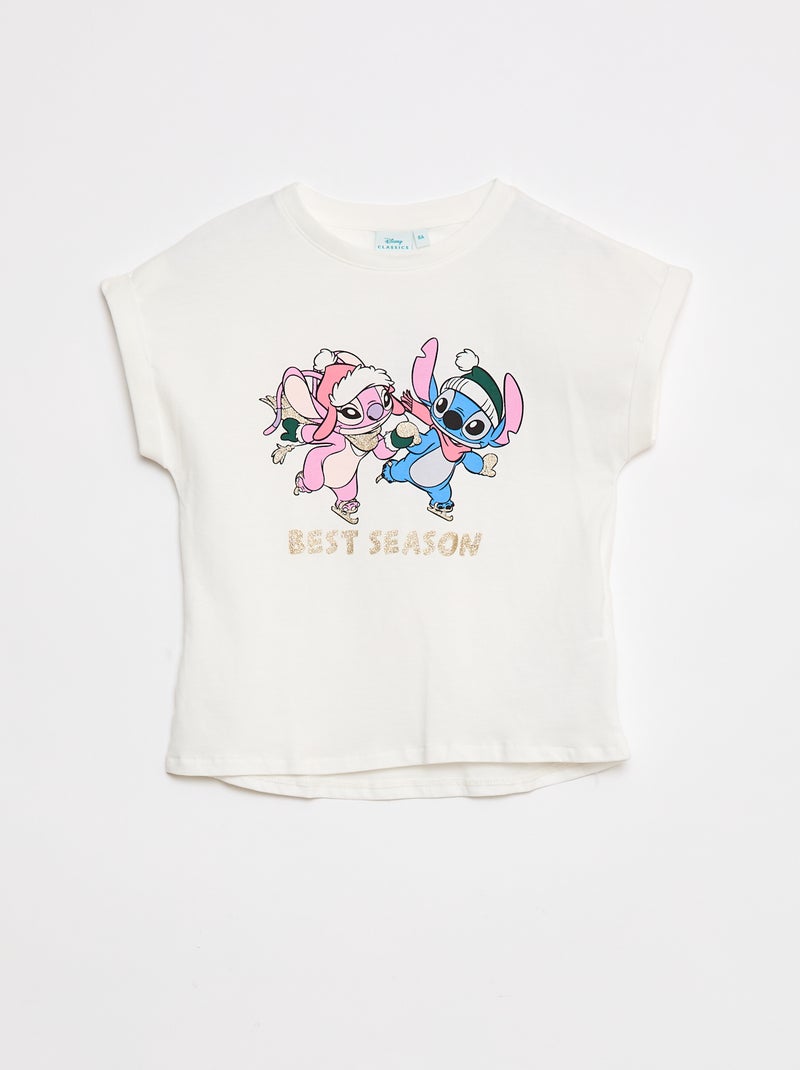 T-shirt con stampa 'Stitch' Bianco - Kiabi