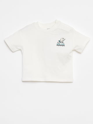 T-shirt con stampa sul petto e dietro -