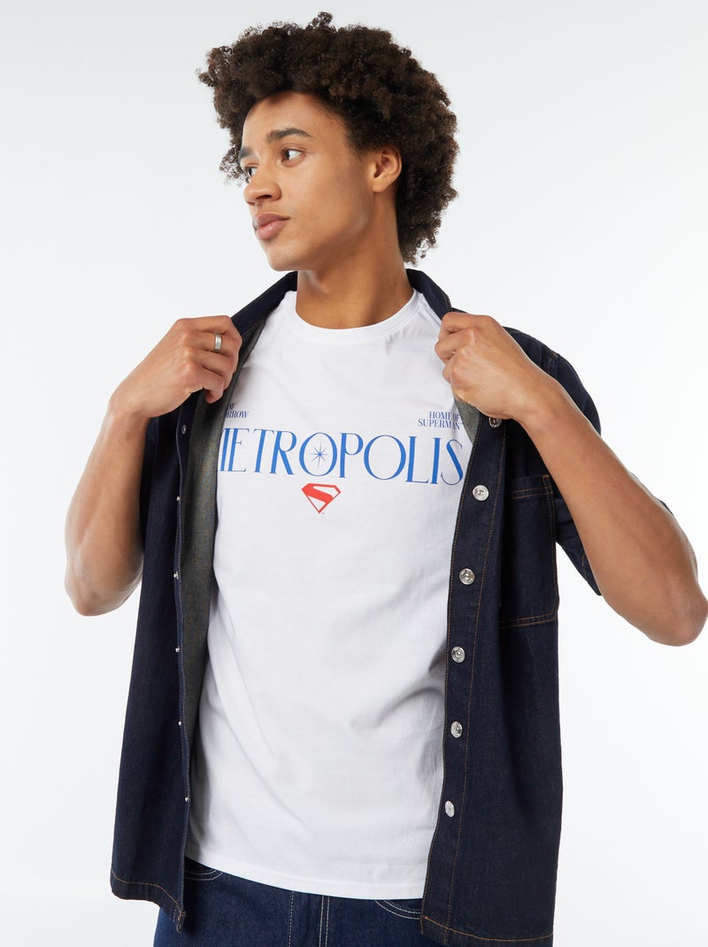 T-shirt con stampa 'Super-Man' BIANCO - Kiabi