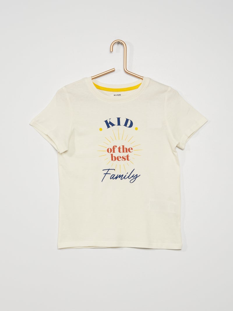 T-shirt con stampa 'the family' BIANCO - Kiabi