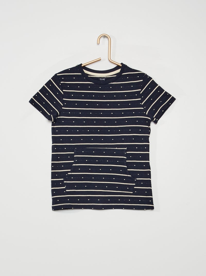T-shirt con tasca a marsupio blu - Kiabi