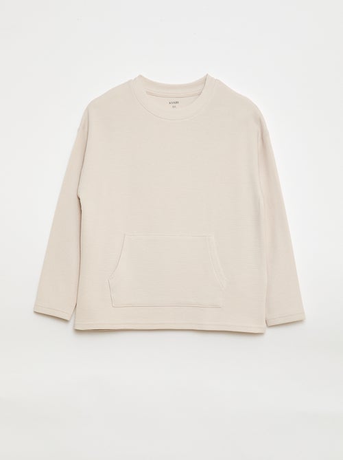 T-shirt con tasca a marsupio in maglia Ottoman - Kiabi