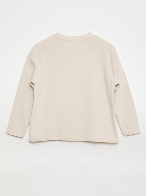 T-shirt con tasca a marsupio in maglia Ottoman - Kiabi