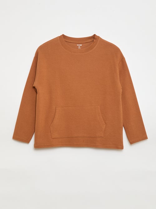 T-shirt con tasca a marsupio in maglia Ottoman - Kiabi