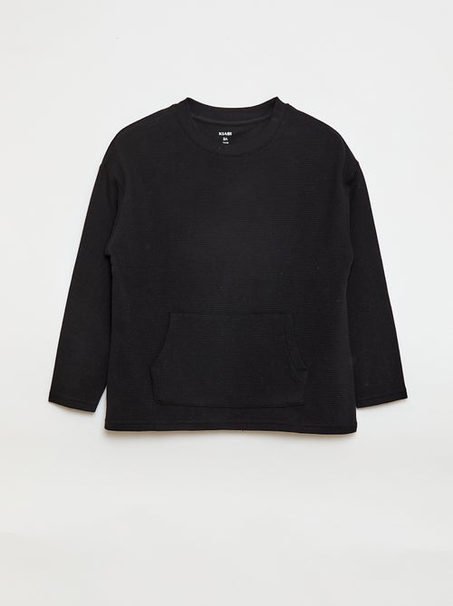 T-shirt con tasca a marsupio in maglia Ottoman - Kiabi