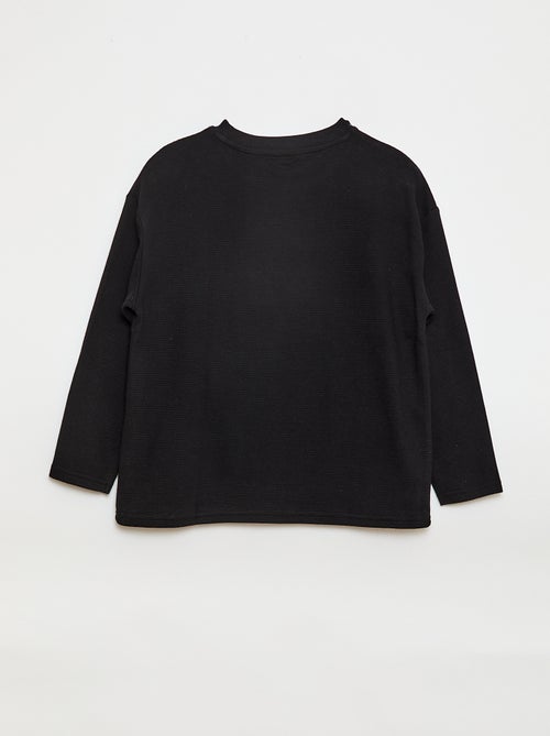 T-shirt con tasca a marsupio in maglia Ottoman - Kiabi