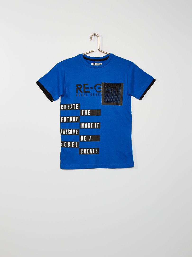 T-shirt con tasca a rete BLU - Kiabi