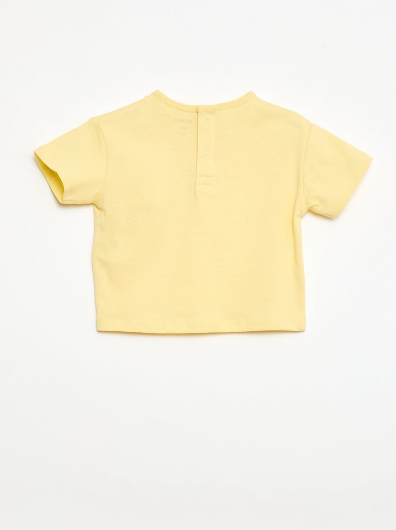 T-shirt con tasca fantasia e ricamo Giallo - Kiabi