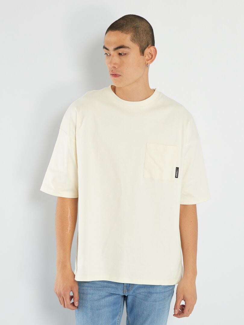 T-shirt con tasca sul petto BIANCO - Kiabi
