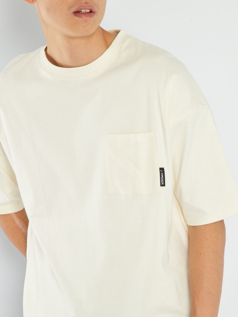 T-shirt con tasca sul petto BIANCO - Kiabi
