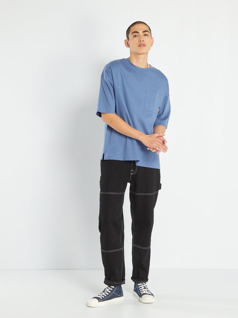 T-shirt con tasca sul petto BLU - Kiabi