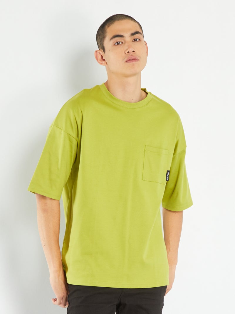 T-shirt con tasca sul petto KAKI - Kiabi