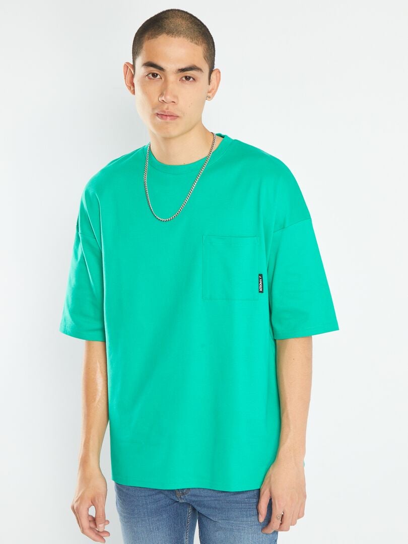 T-shirt con tasca sul petto VERDE - Kiabi