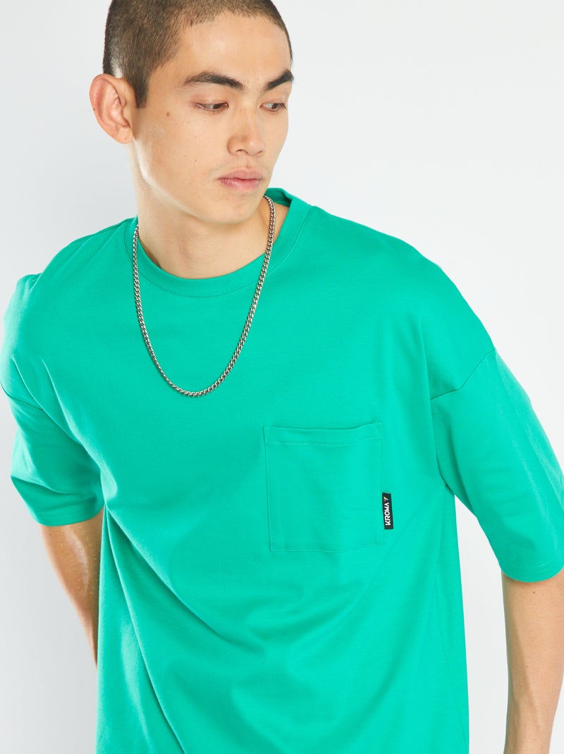 T-shirt con tasca sul petto VERDE - Kiabi