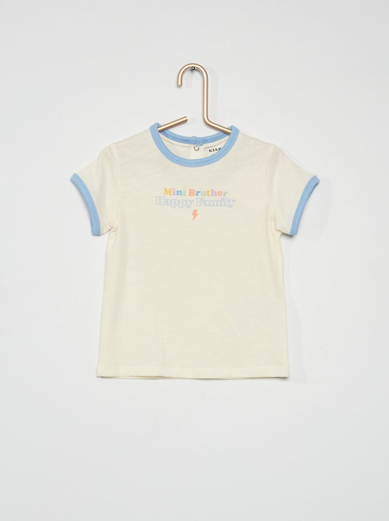 T-shirt con testo in jersey BEIGE - Kiabi