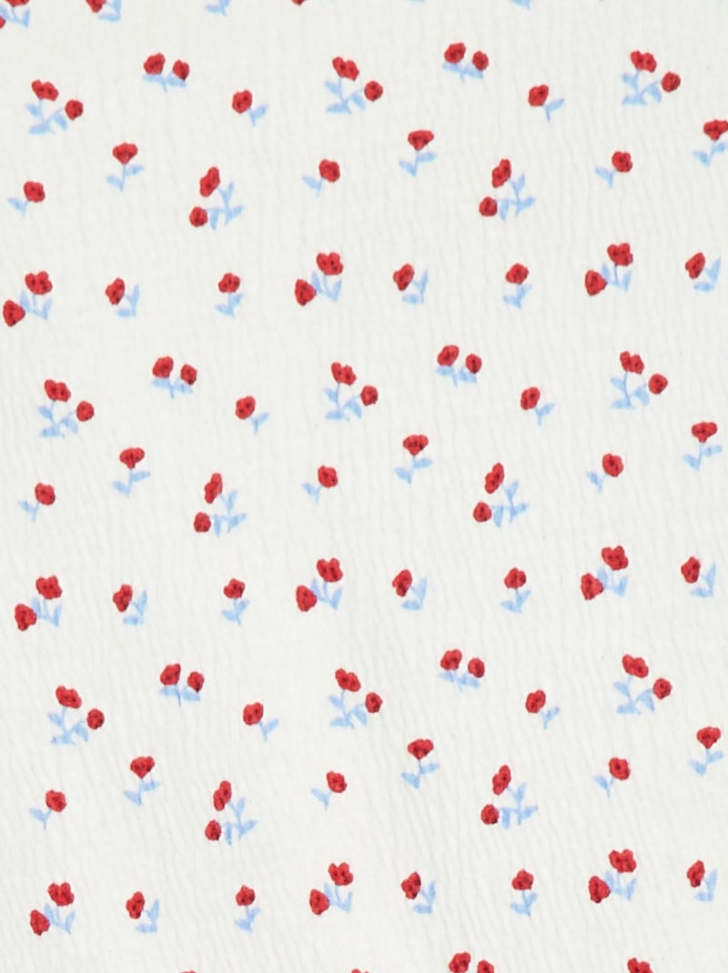 T-shirt con volant e stampa BIANCO - Kiabi