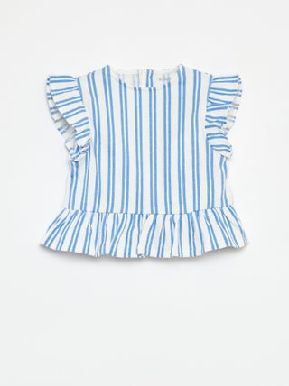 T-shirt con volant e stampa