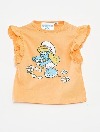 T-shirt con volant 'I Puffi'