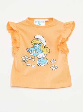 T-shirt con volant 'I Puffi'
