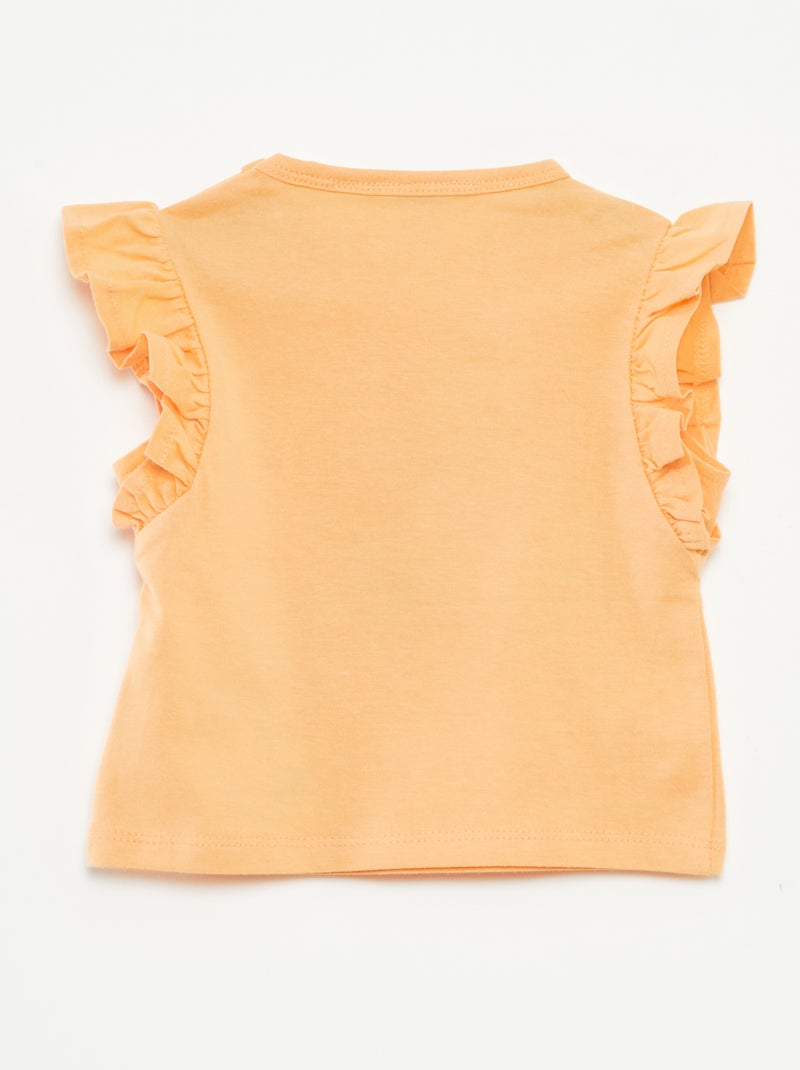 T-shirt con volant 'I Puffi' ARANCIONE - Kiabi