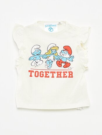 T-shirt con volant 'I Puffi'