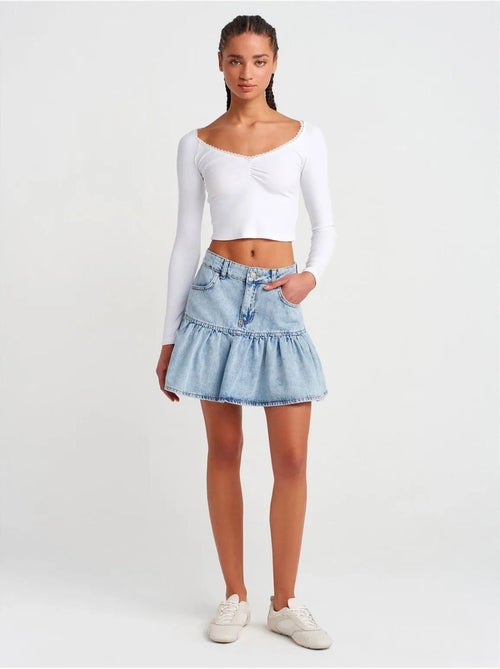 T-shirt corta a coste da donna dilvin - Kiabi T-shirt corta a coste da donna dilvin - Kiabi