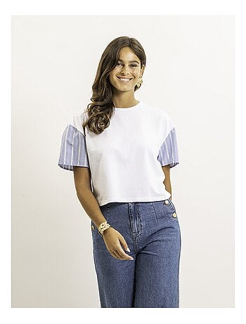 T-shirt corta bimateriale FABO