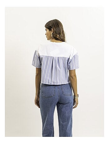 T-shirt corta bimateriale FABO