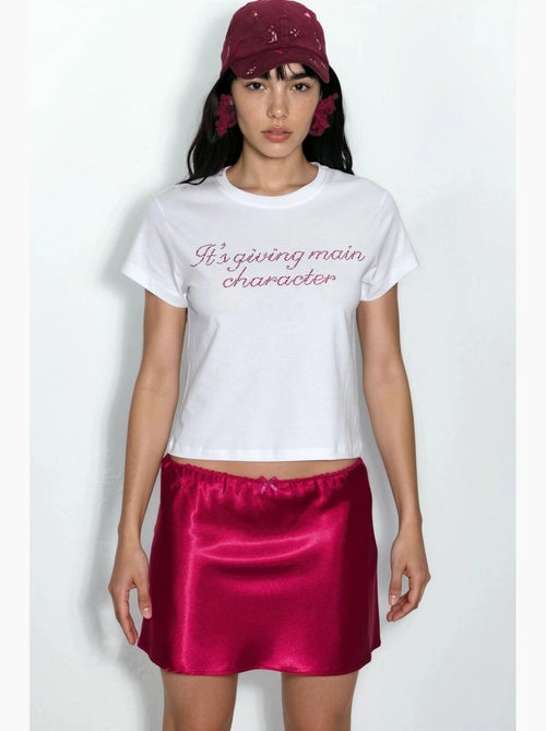 T-shirt corta con girocollo e stampa busem - Kiabi