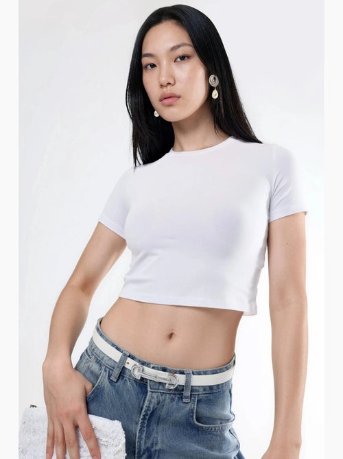 T-shirt corta con scollo rotondo busem - Kiabi T-shirt corta con scollo rotondo busem - Kiabi