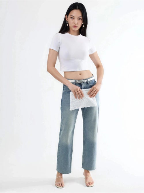 T-shirt corta con scollo rotondo busem - Kiabi T-shirt corta con scollo rotondo busem - Kiabi