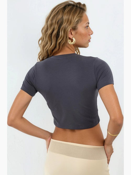 T-shirt corta con scollo rotondo busem - Kiabi