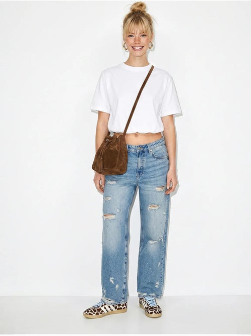 T-shirt corta da donna con girocollo lucci - Kiabi T-shirt corta da donna con girocollo lucci - Kiabi
