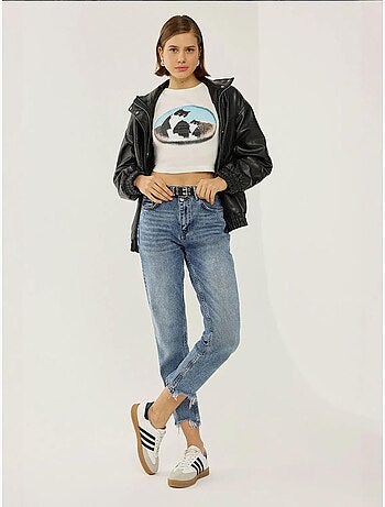 T-shirt corta in cotone stampato hiccup