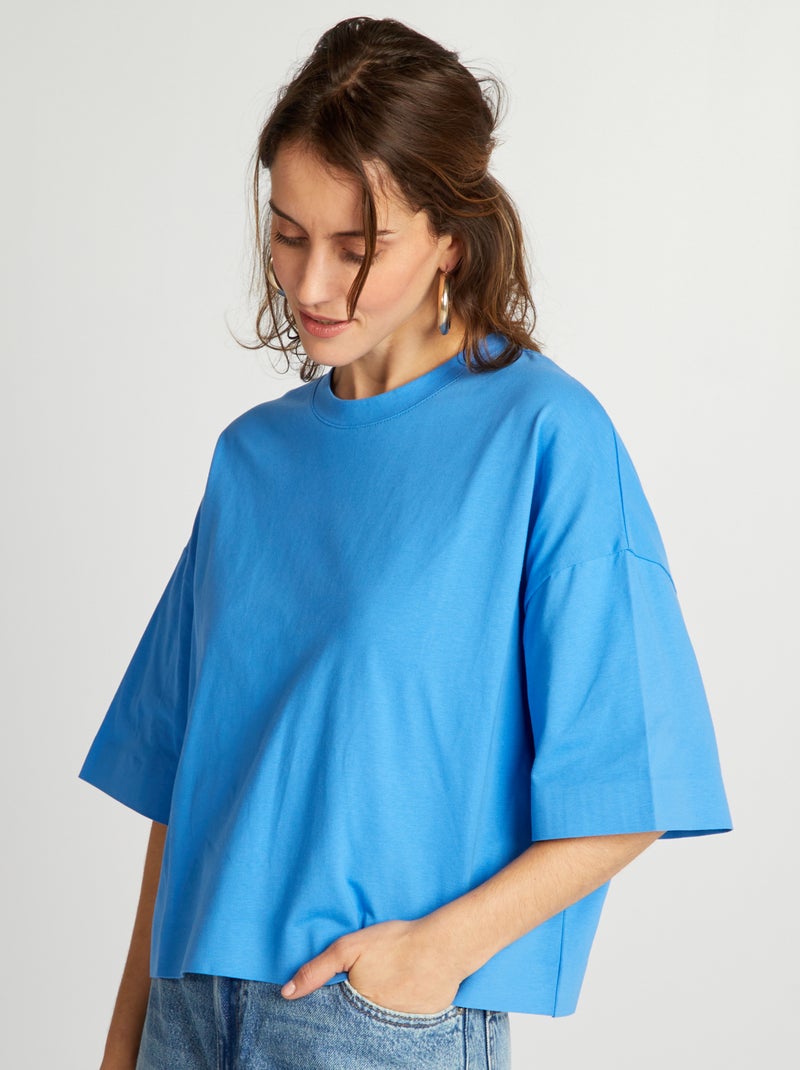 T-shirt corta oversize Azzurro - Kiabi