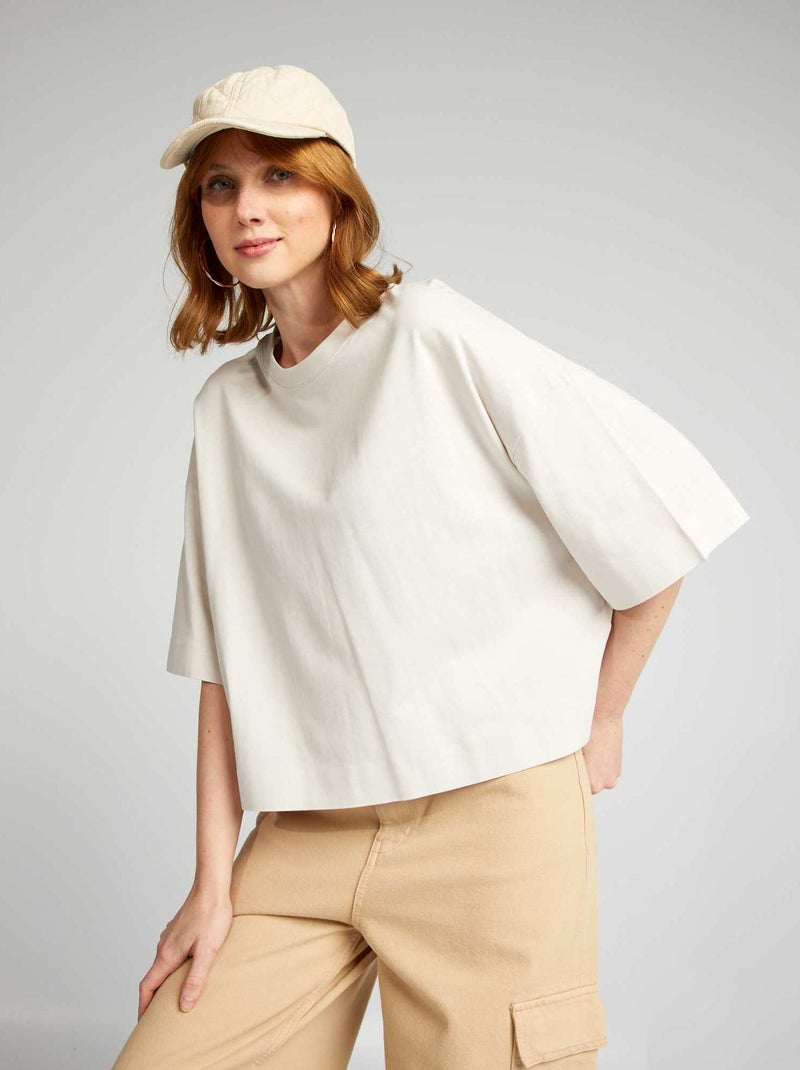 T-shirt corta oversize Grigio - Kiabi