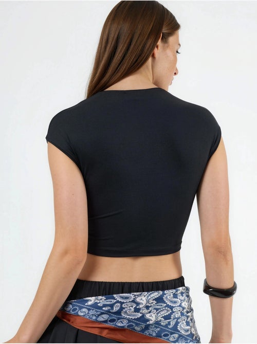 T-shirt corta tinta unita con girocollo busem - Kiabi