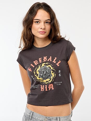 T-shirt corto con stampa fantasia