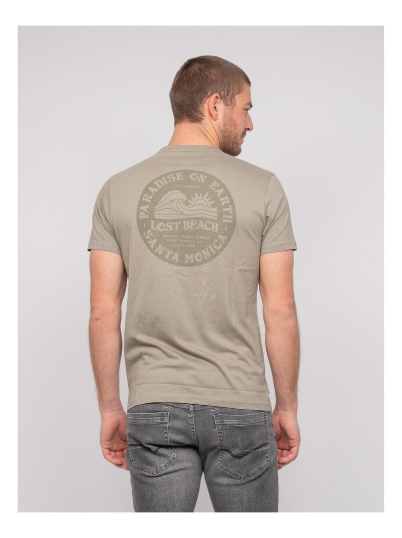 T-shirt cotone con motivi NALIBIL Cachi - Kiabi