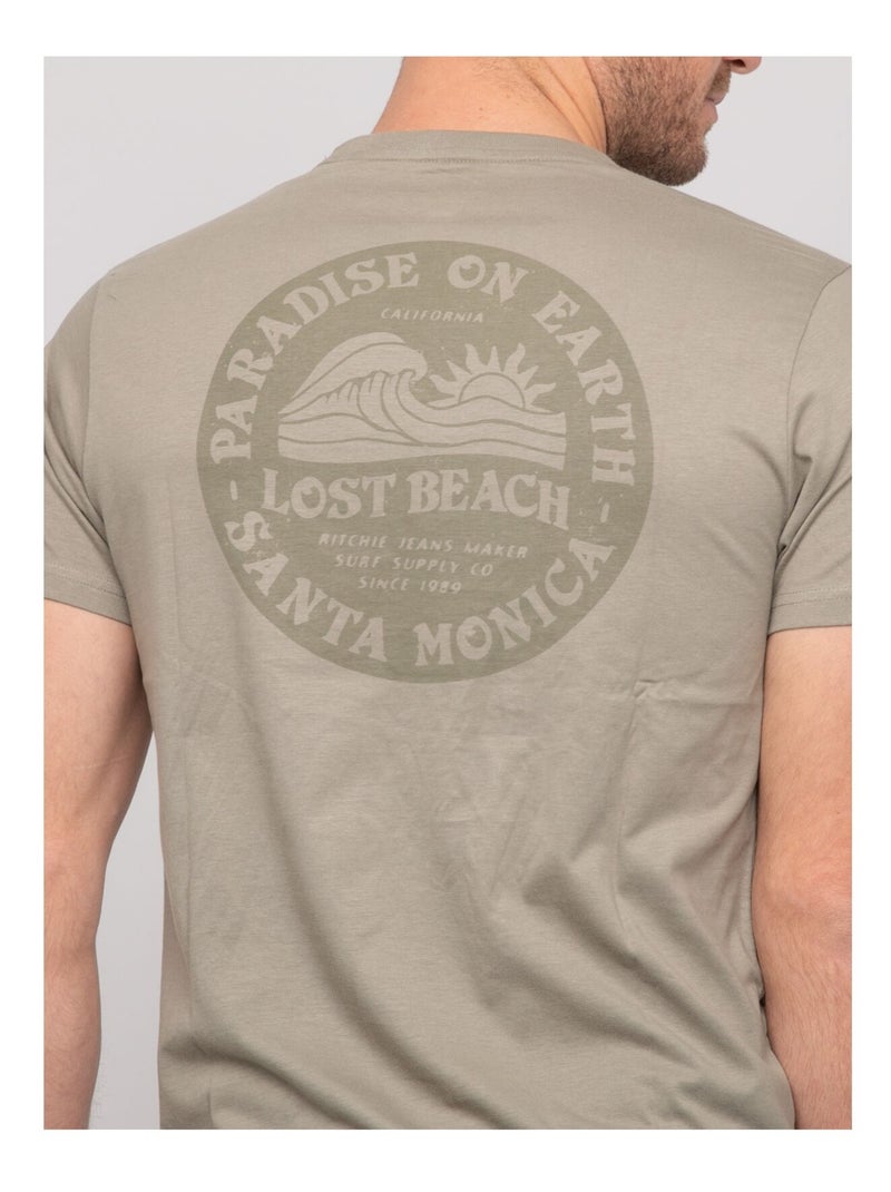 T-shirt cotone con motivi NALIBIL Cachi - Kiabi