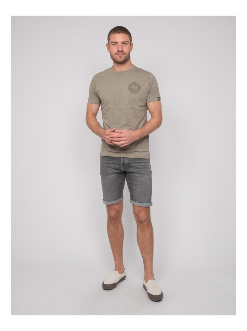 T-shirt cotone con motivi NALIBIL Cachi - Kiabi