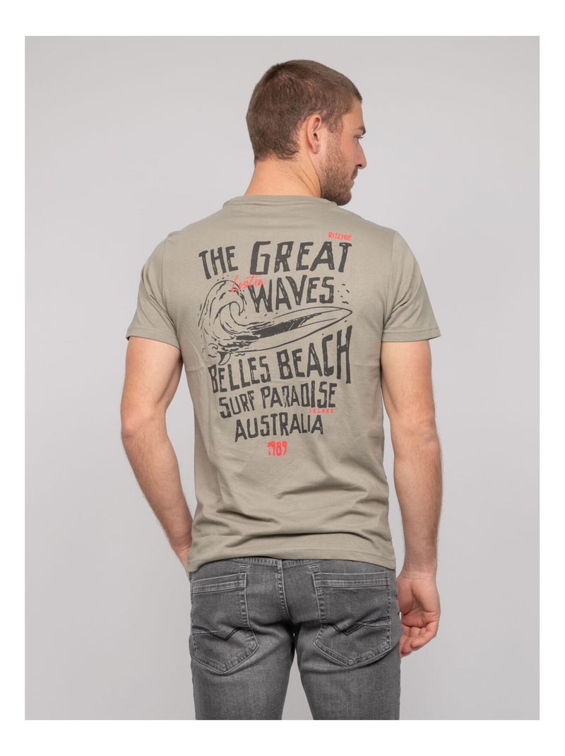 T-shirt cotone con motivi NARNAGE Cachi - Kiabi