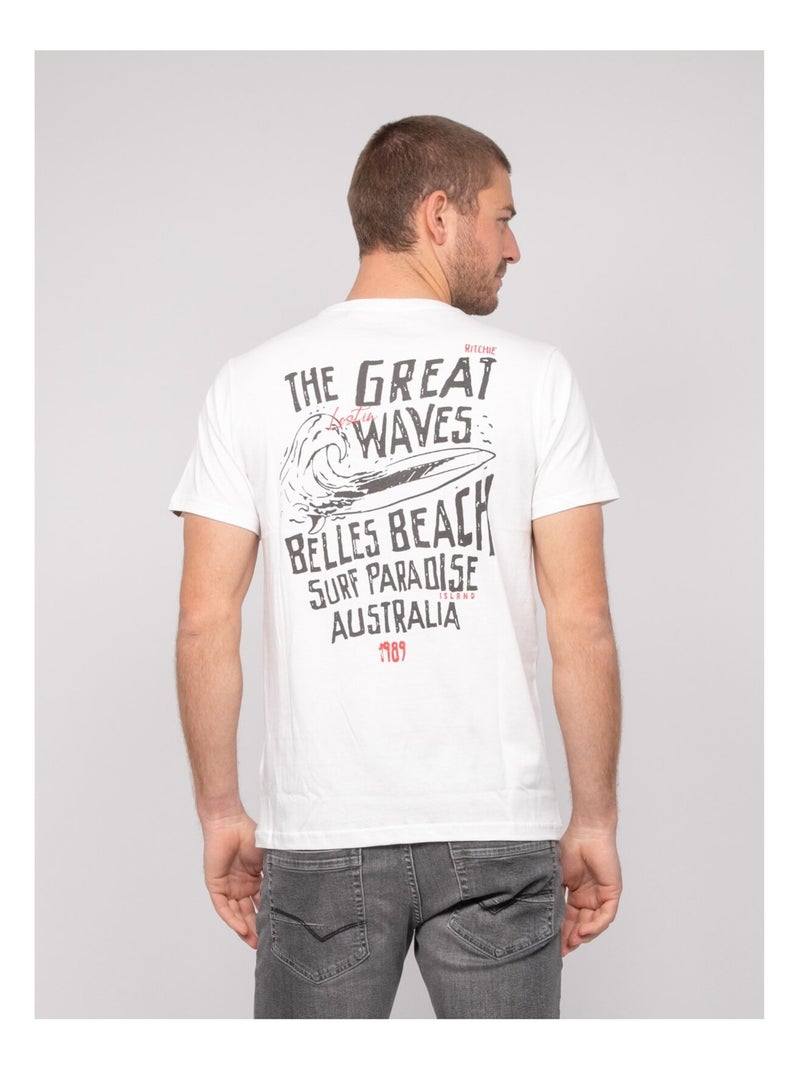 T-shirt cotone con motivi NARNAGE Ecru - Kiabi