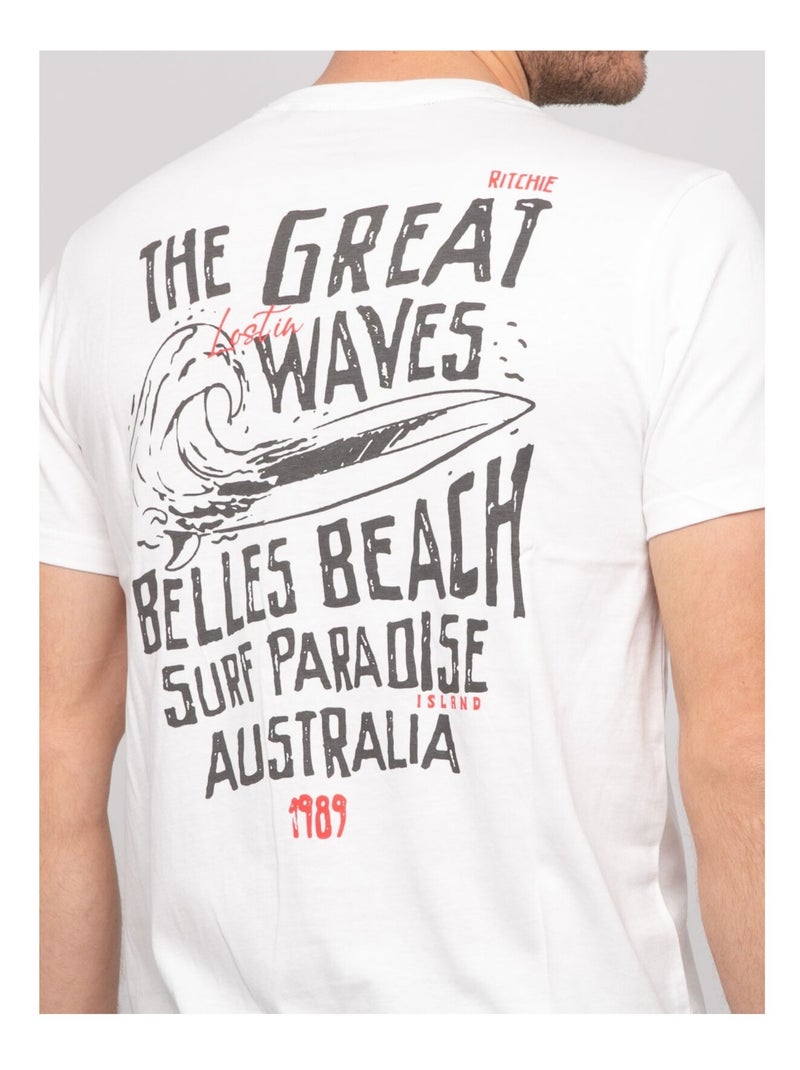 T-shirt cotone con motivi NARNAGE Ecru - Kiabi