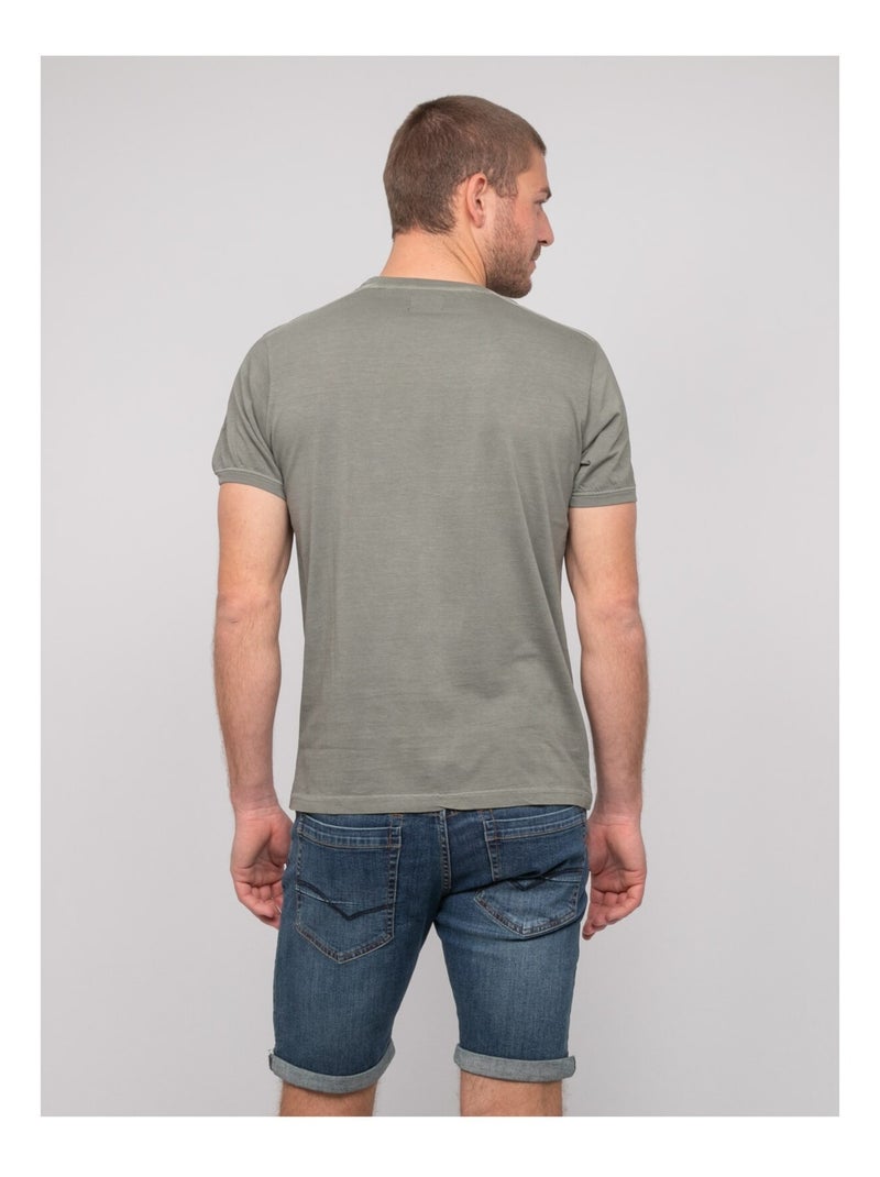 T-shirt cotone con motivi NAVOJOB Cachi - Kiabi